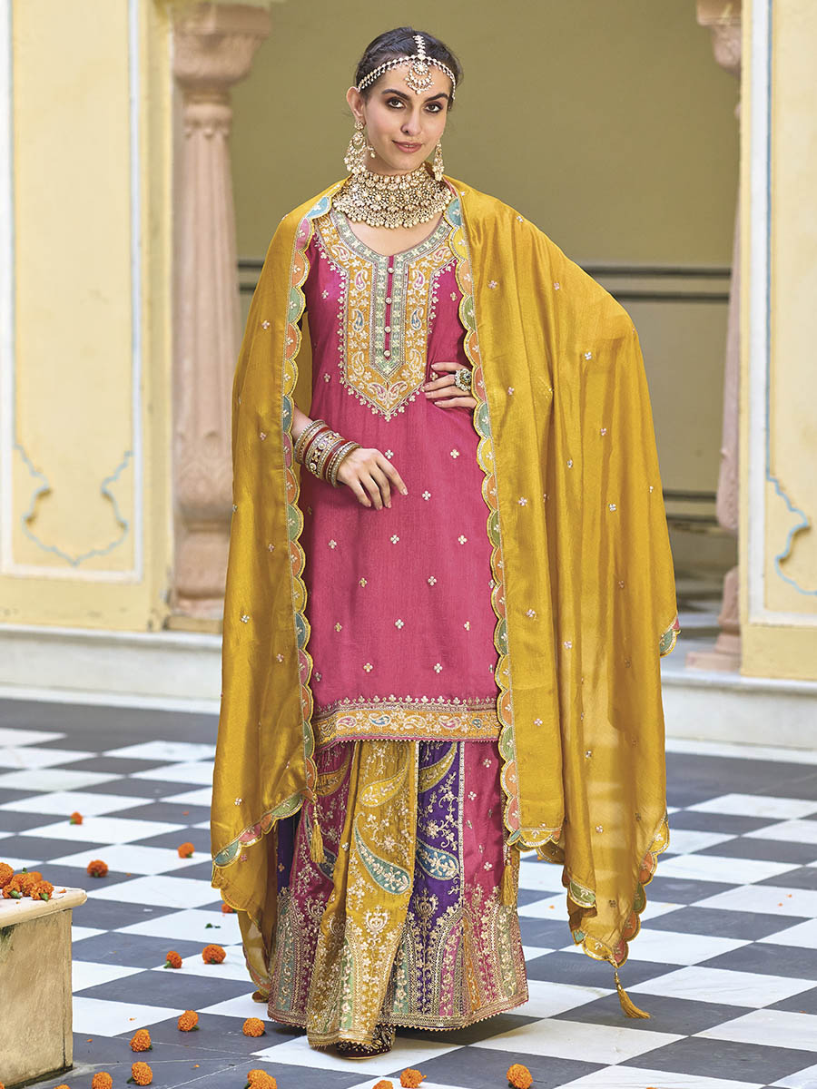 Multicolour Embroidered Sharara