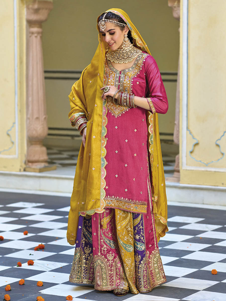 Multicolour Embroidered Sharara