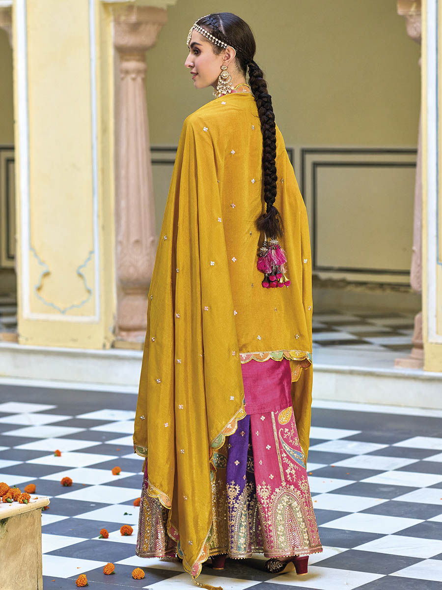 Multicolour Embroidered Sharara