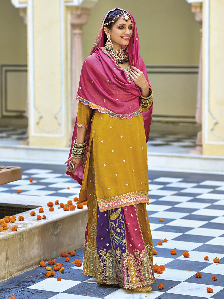 Multicolour Embroidered Sharara