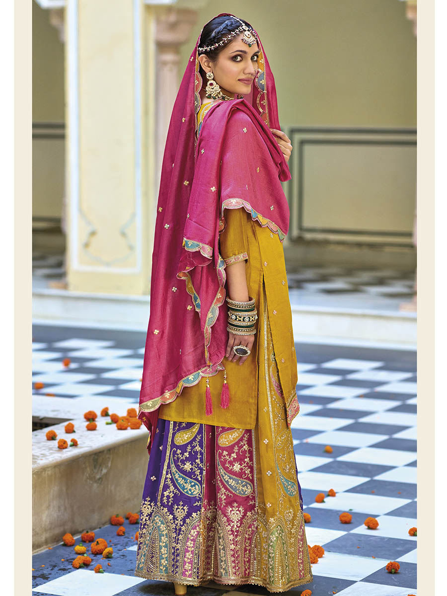 Multicolour Embroidered Sharara