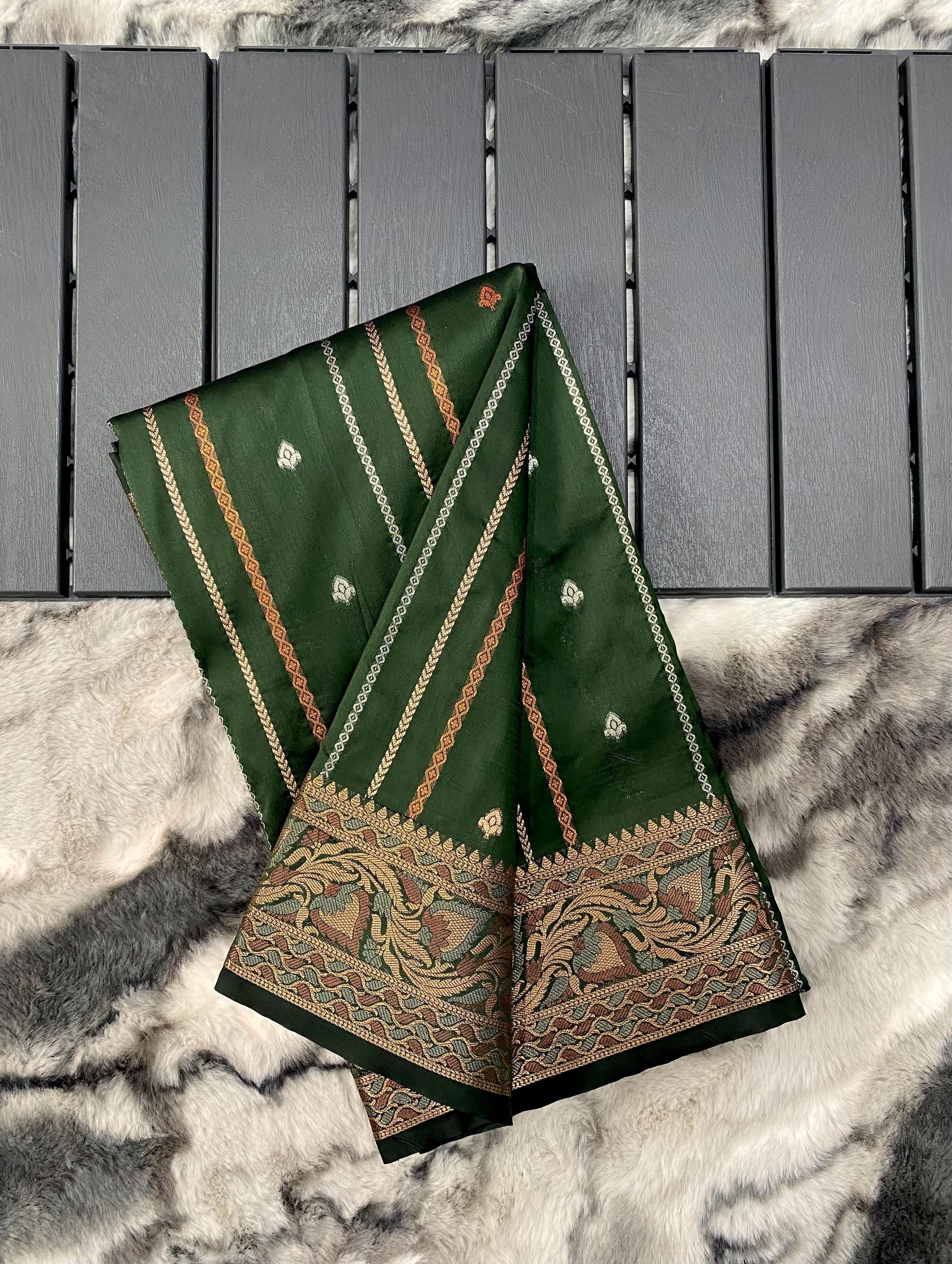 Georgette Weaving Border Work Silk Saree