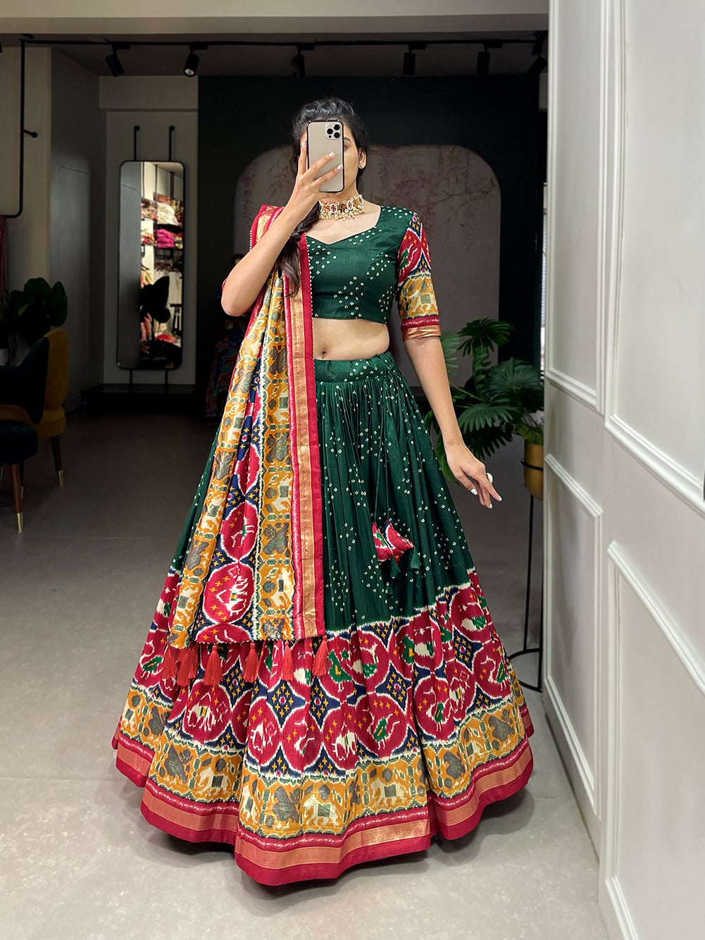 Beautiful Tussar Silk Work Lehenga Choli