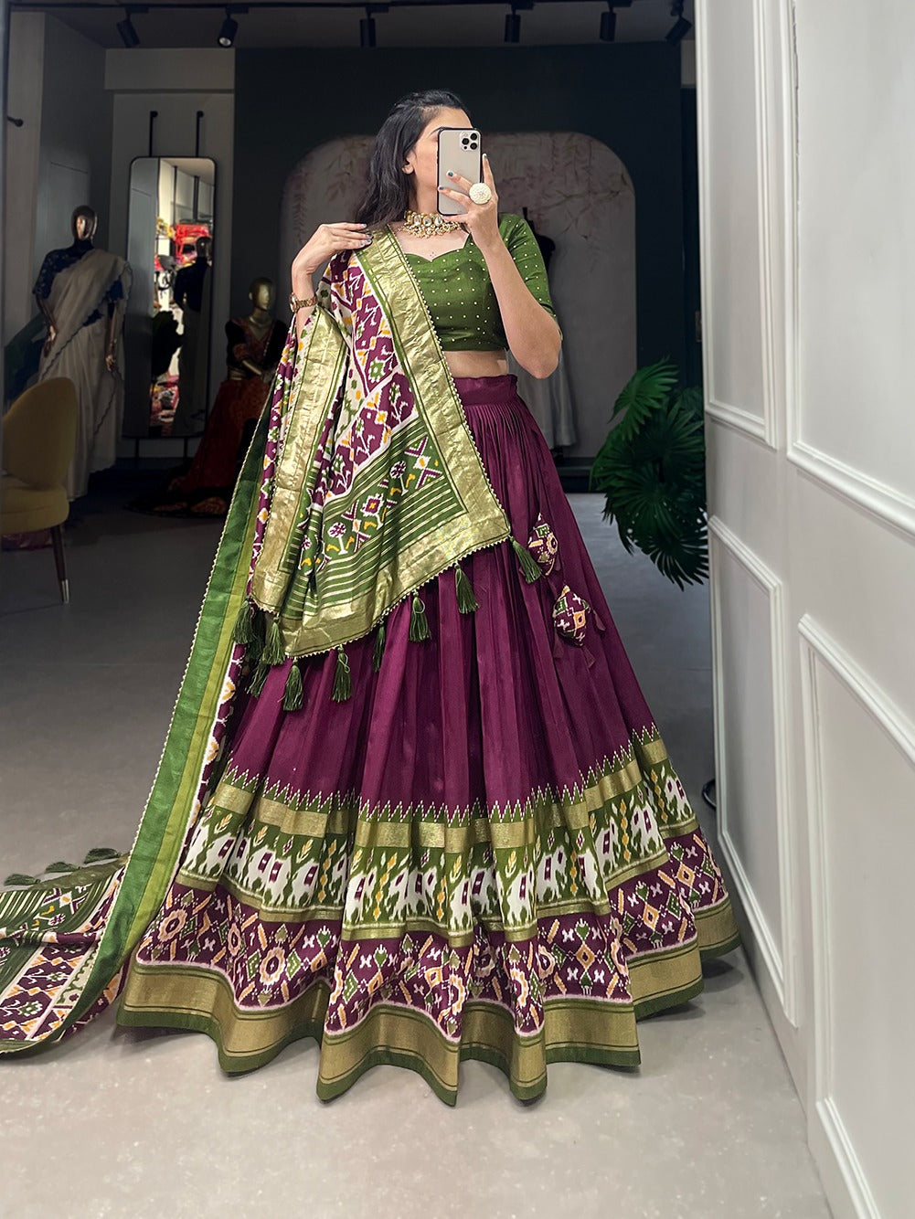 Unique Designer Tussar Silk Work Lehenga Choli