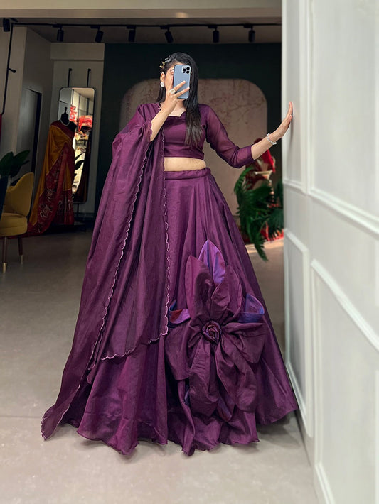 सबसे सुंदर रजवाड़ी चंदेरी सिल्क वर्क लहंगा चोली