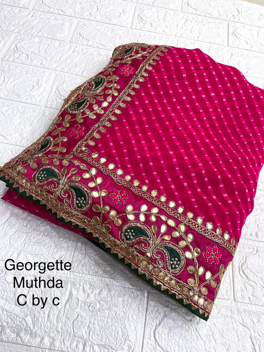 Beautiful Gotapatti Double Carry Lace Border Work Saree