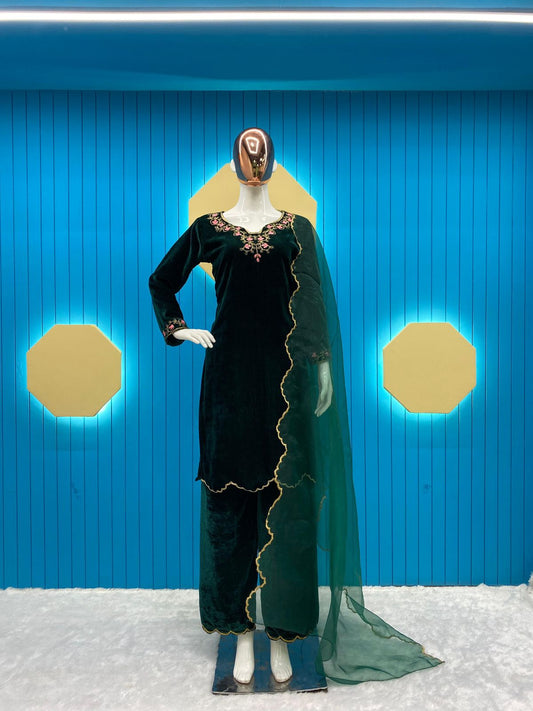 Unique Designer Viscos Velvet work Salwar Suit