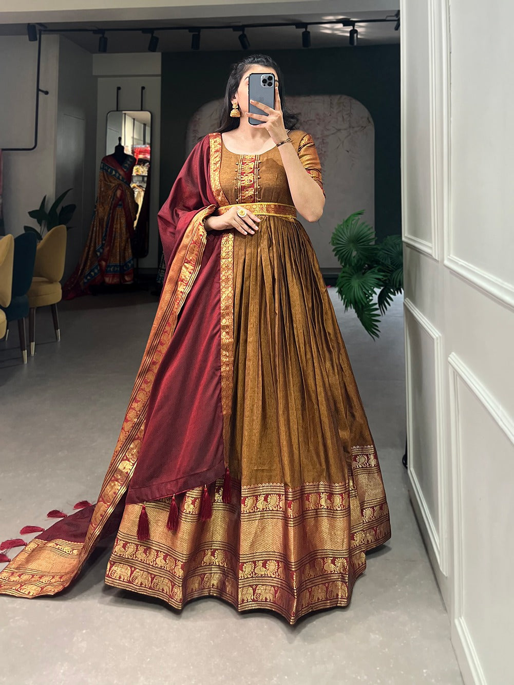 Unique Designer Traditional Narayanpet Gown