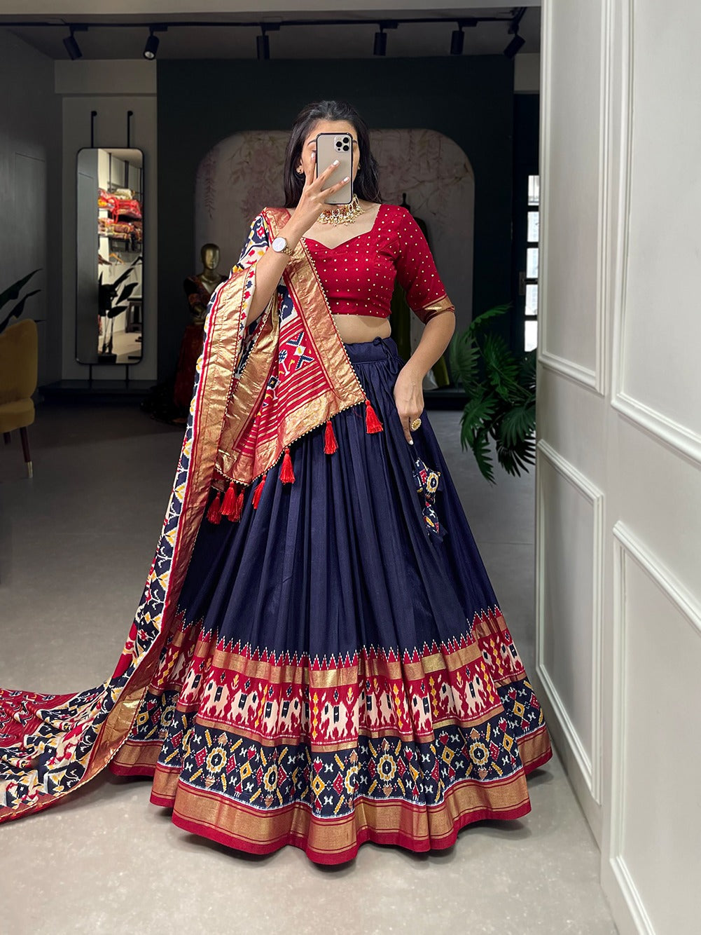 Unique Designer Tussar Silk Work Lehenga Choli