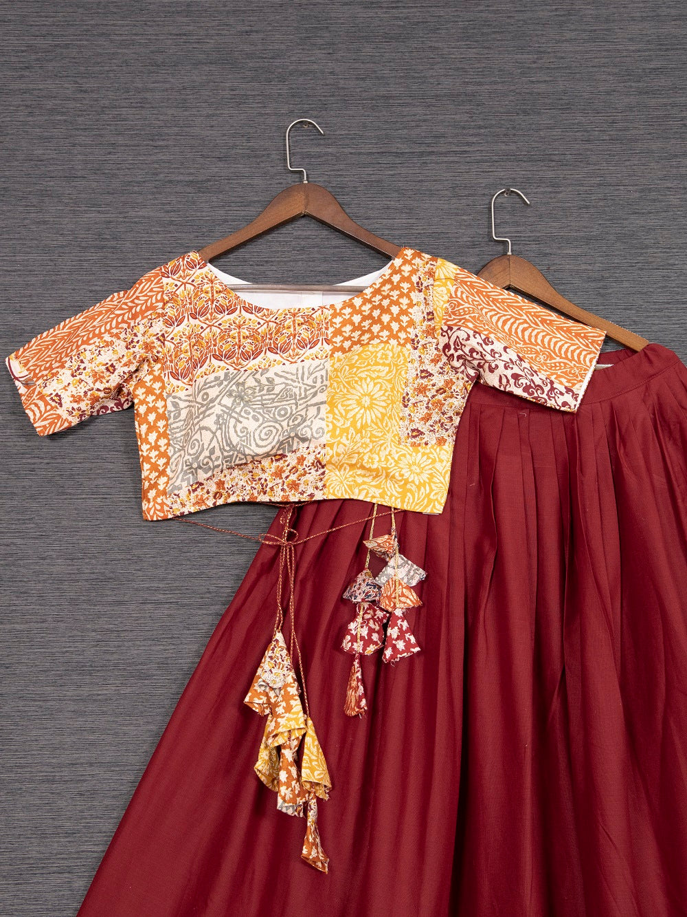 Maroon Color Pure Cotton Chaniya Choli Set