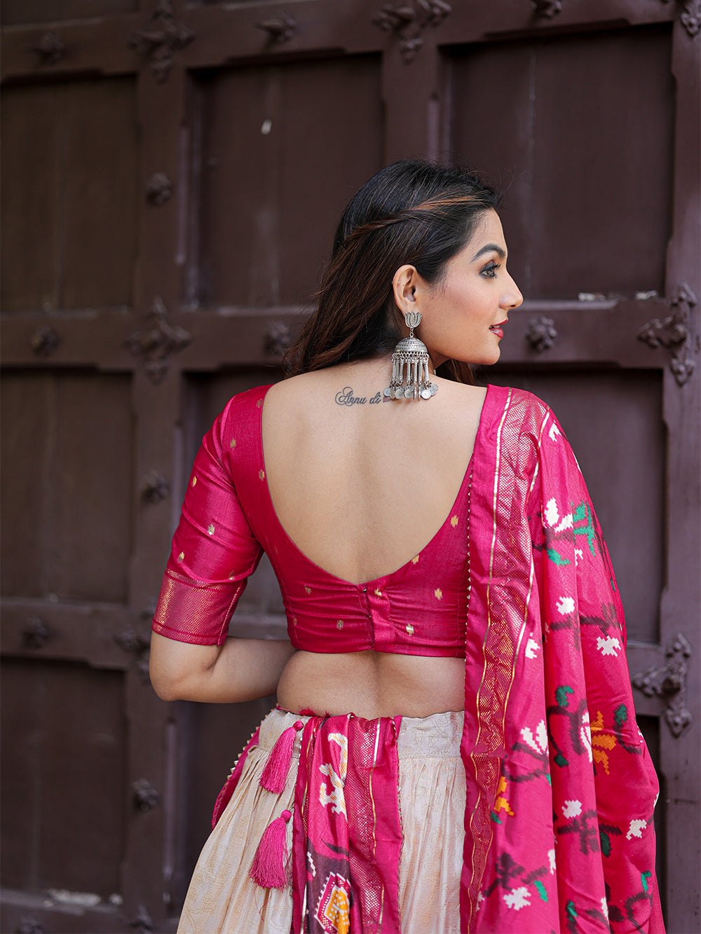 Pink Color Printed With Foil Work Dola Silk Lehenga Choli