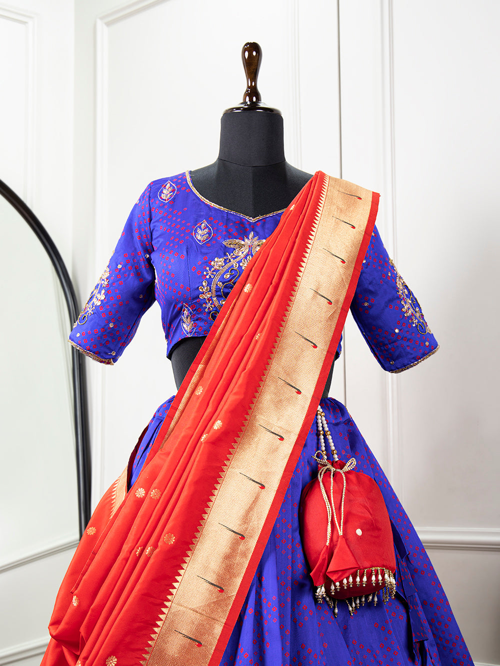 Blue Color Zari Weaving Work Jacquard Silk Lehenga Choli