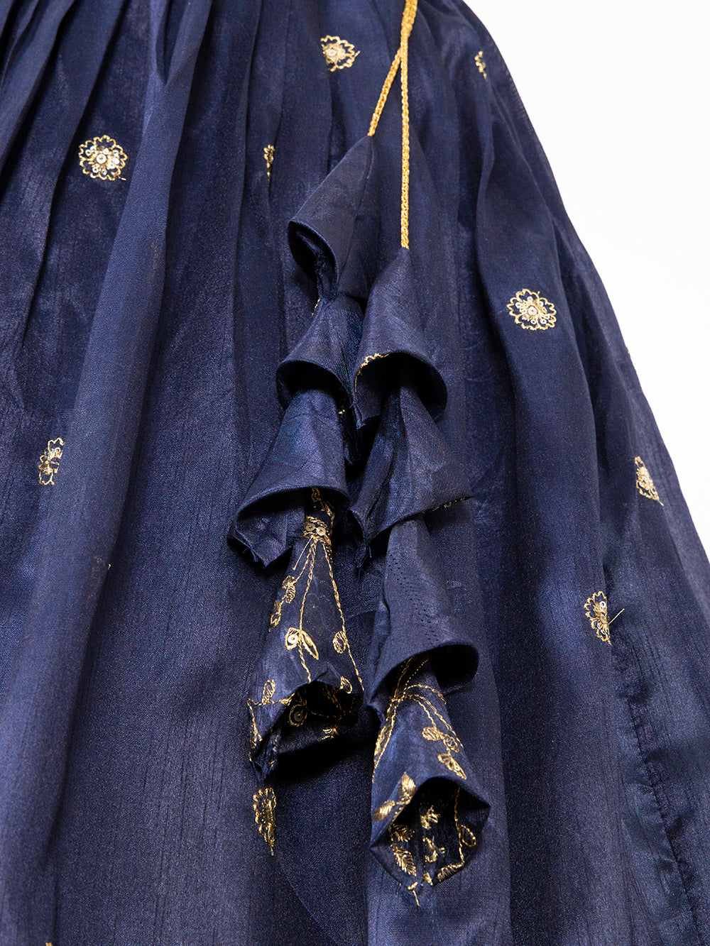 Navy Blue Color Sequins and Thread Embroidery Work Heavy Banglory Lehenga Choli With Dupatta