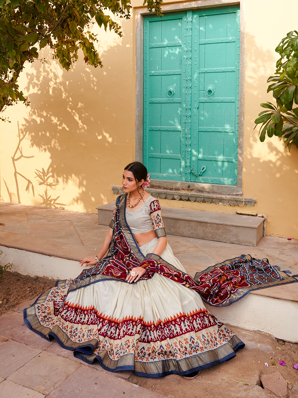 Maroon Color Patola Print With Foil Print Tussar Silk Lehenga Choli